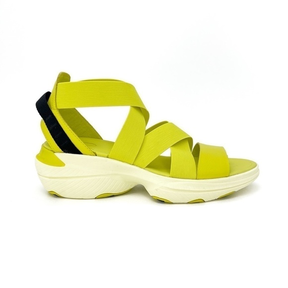 Sorel Explorer Blitz Wedge Sandal Women’s Size 9 Bolt Yellow/Green Leather New - Picture 3 of 13